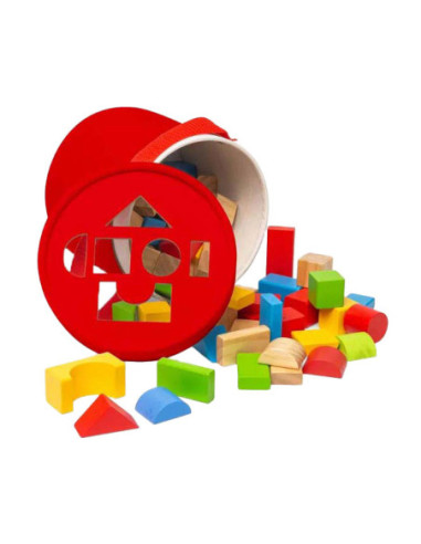 Bigjigs Houten Gekleurde Bouwstenen,...