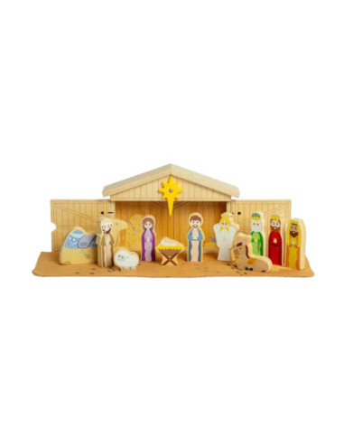Bigjigs Houten Kerststal Set, 13dlg.