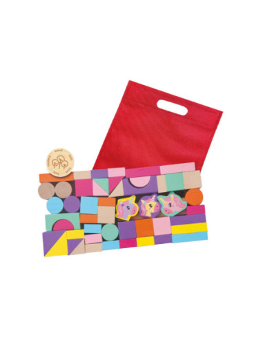 SES Houten Bouwblokken Eenhoorn, 52st.
