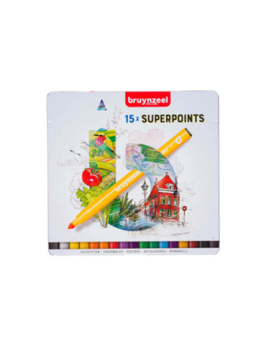 Bruynzeel Viltstiften Superpunt, 15st.