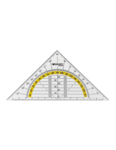 Geodriehoek Westcott 140mm transparant