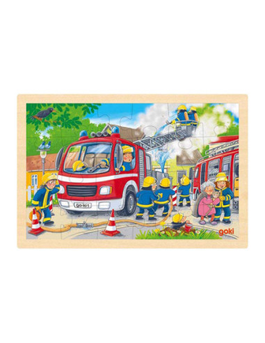 Goki Houten Legpuzzel Brandweer, 24st.