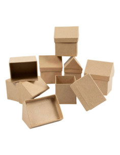 Huizen Papier-mache, Set van 4