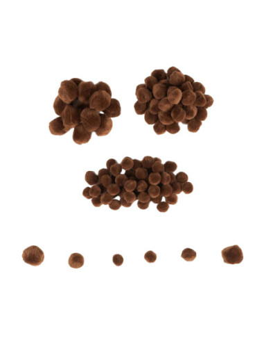 Colorations - Mini Pompons Bruin, 100st.