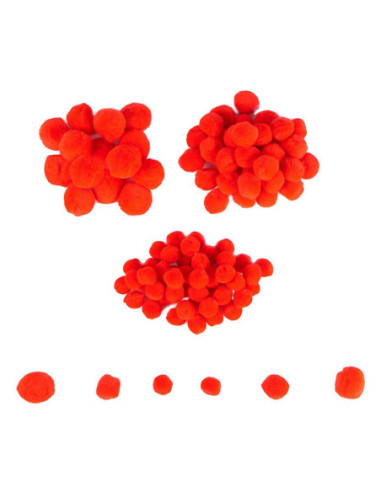 Colorations - Mini Pompons Rood, 100st.