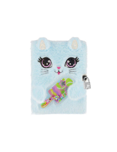 Pluche Dagboek Kat met Slot, A5