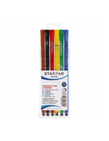 Fineliner Rond 0,4mm, 6st.