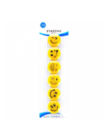 Magneet Mix Emoticons 30mm, 6st.