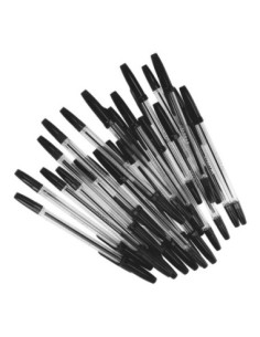 Balpen met Dop Zwart, 50st.