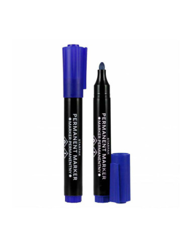 Permanent Stift Rond Blauw, 12st.