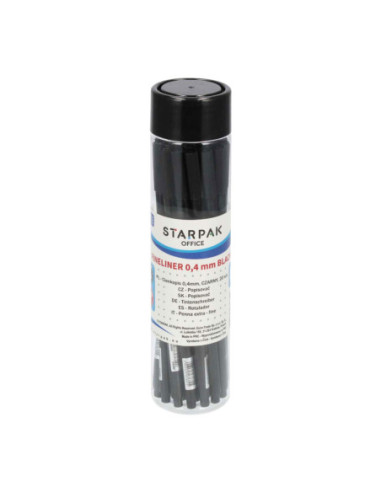 Fineliner Rond 0,4 Zwart, 20st.