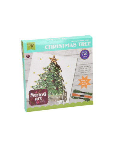String Art Kerstboom met LED Lampjes