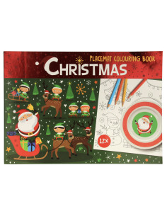 Kleurboek Placemat Kerst 12st.